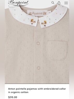 NWT Bonpoint Anton Pointelle Pajamas   Size 6 Months